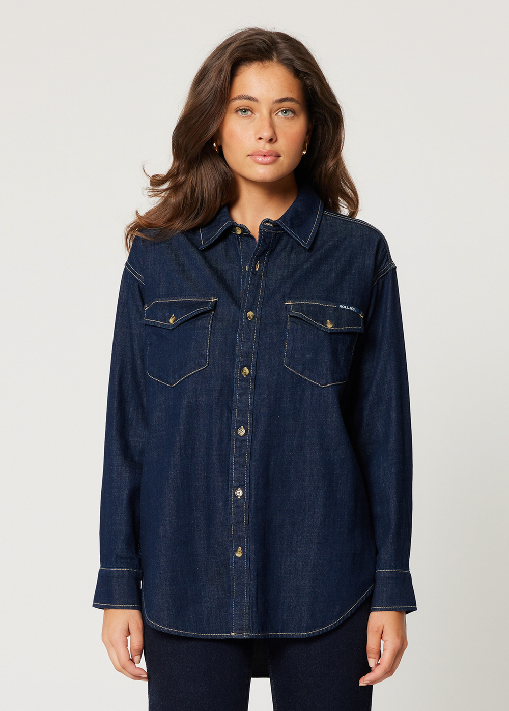 Dark Rinse Oversized Denim Shirt