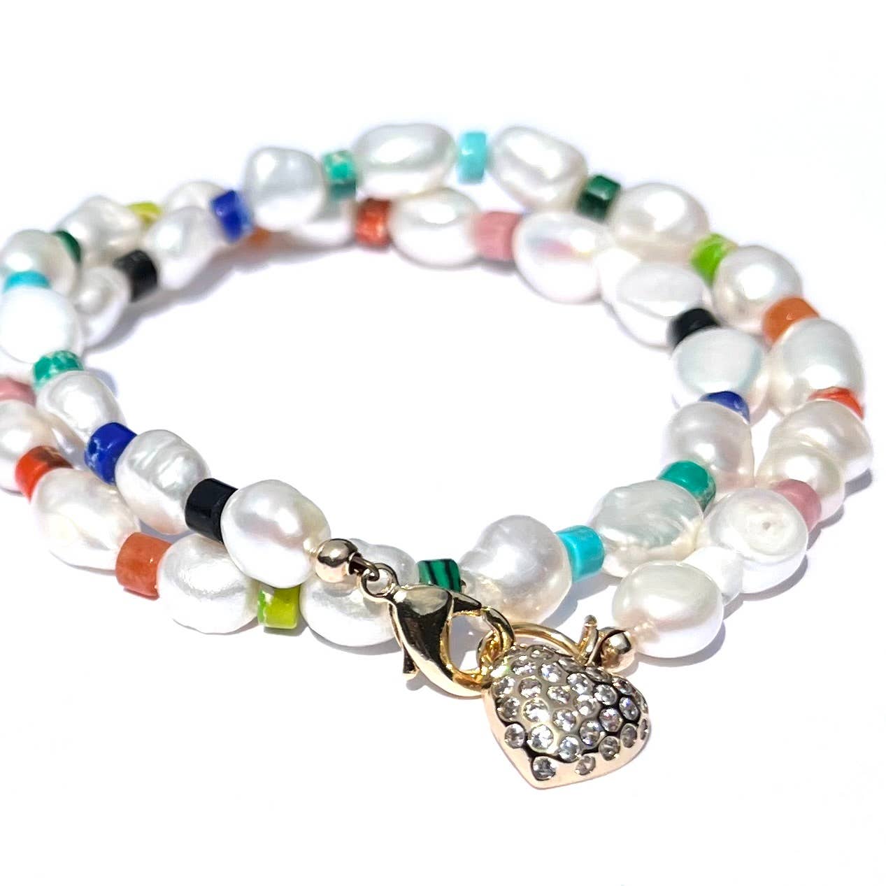 Pearl Rainbow Doublet Bracelet Choker