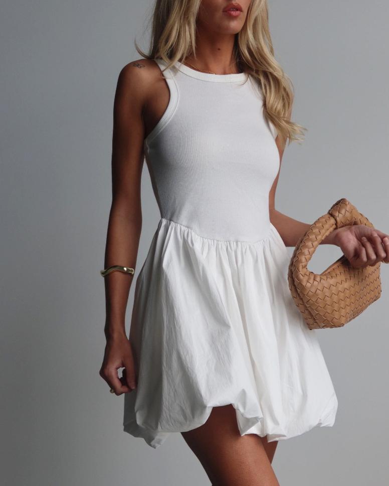 Sabrina Balloon Poplin Mini Dress