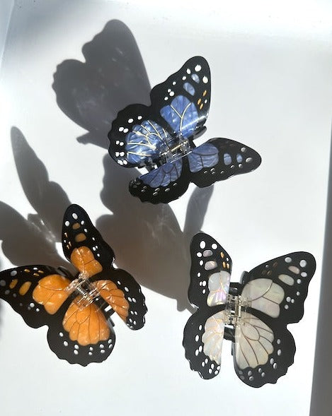 Hand-Painted Monarch Butterfly Claw Hair Clip