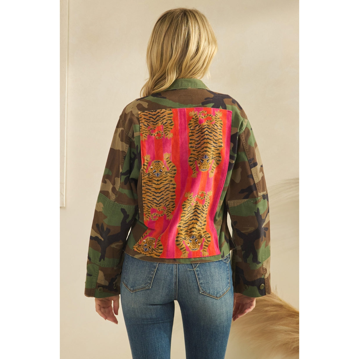 Tiger Camouflage Crop Jacket