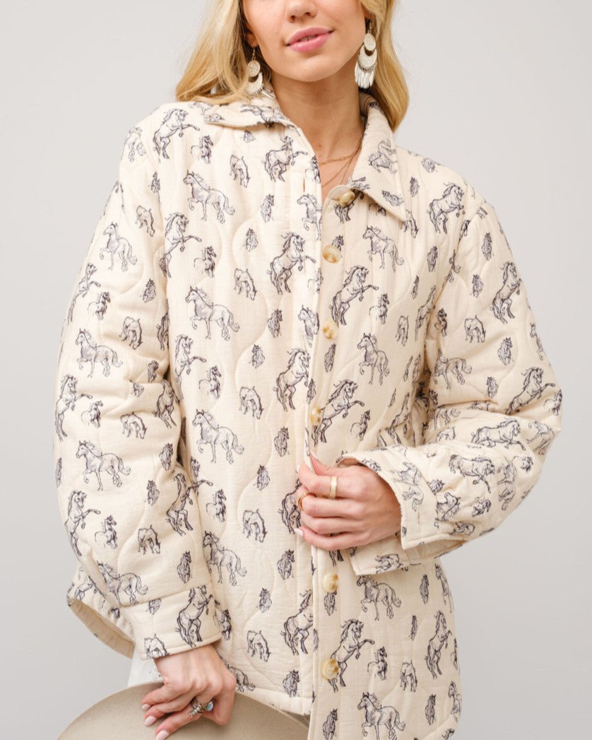 QUILTED HORSE PRINT JACKET