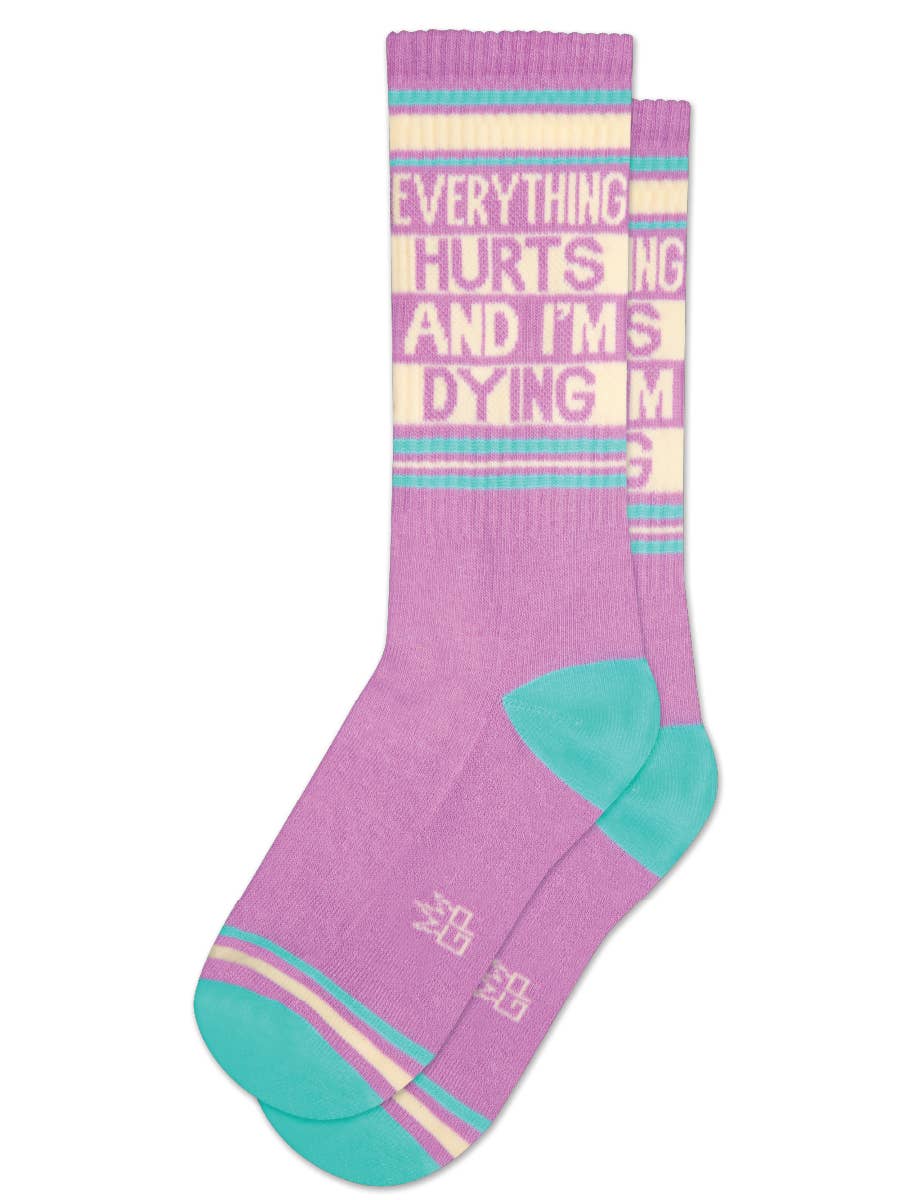 Everything Hurts And I'm Dying - Pastel Gym Crew Socks