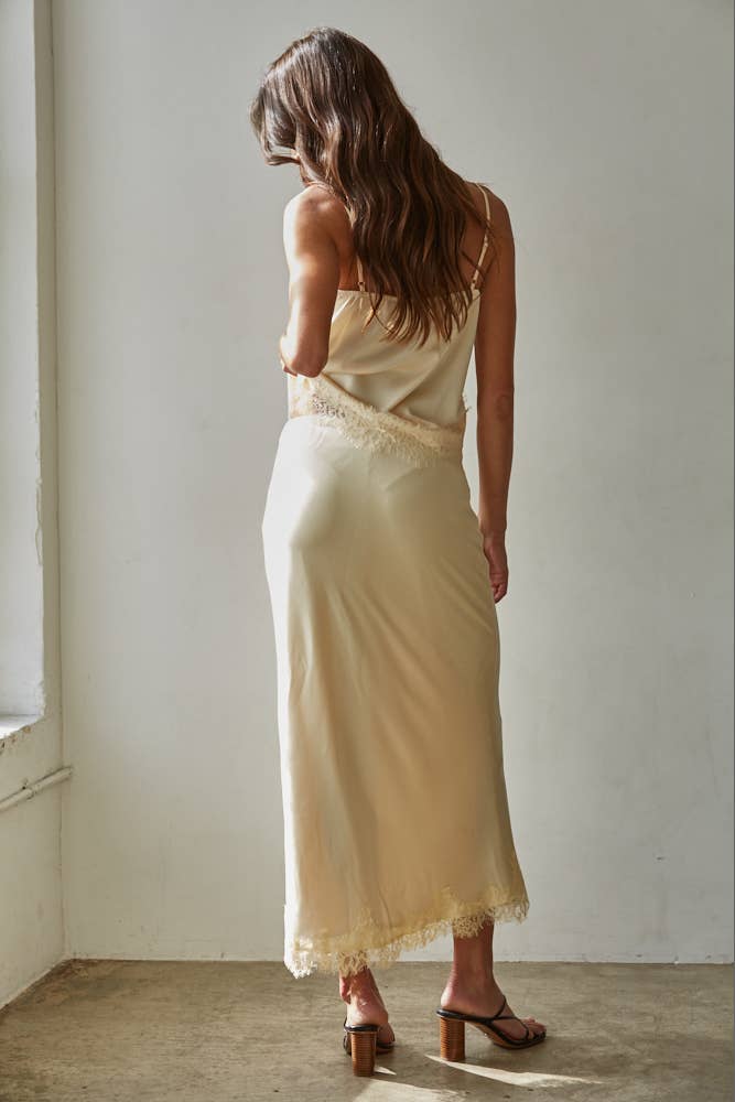 Satin Lace Asymmetrical Cami