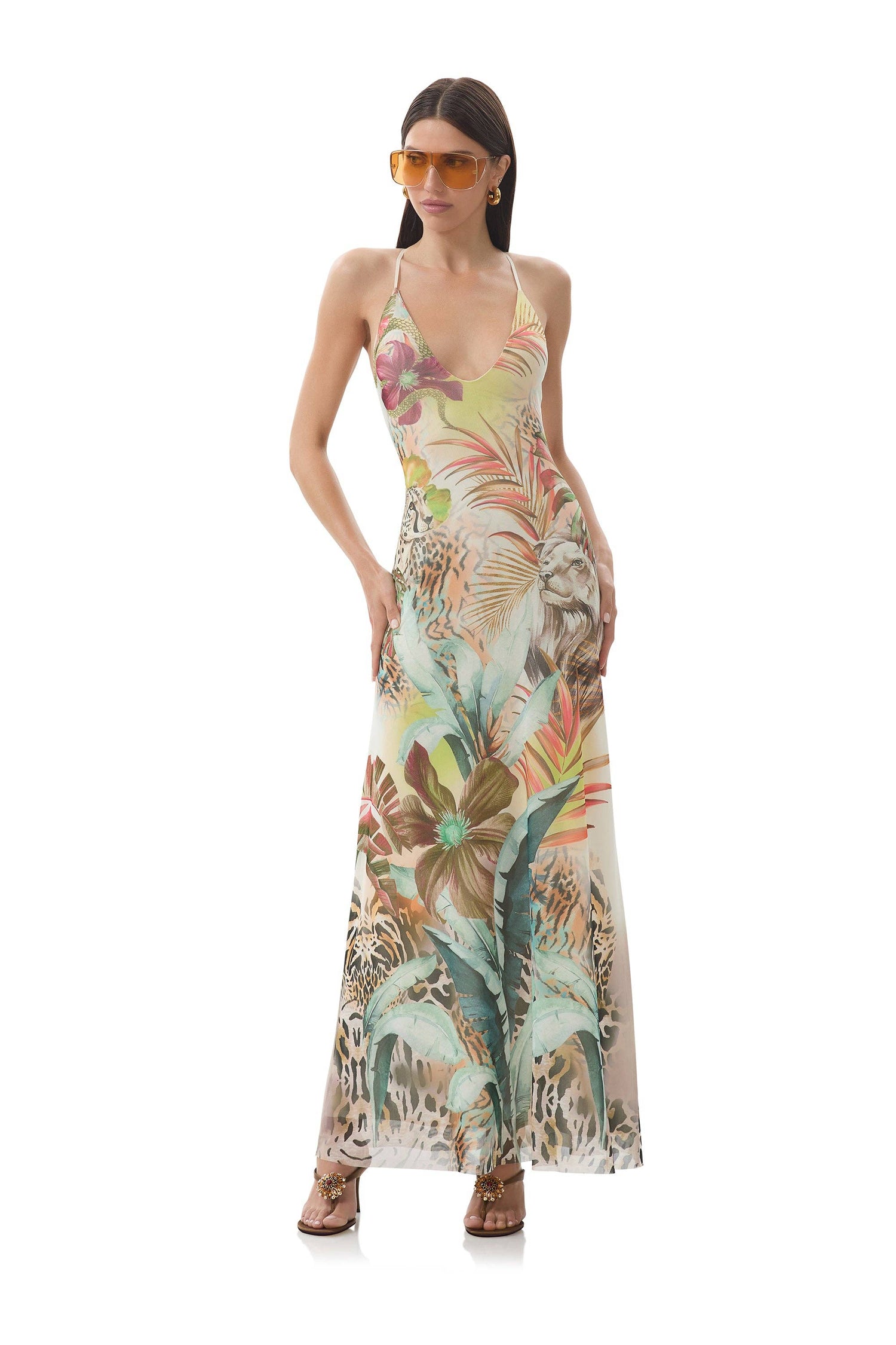 Romy Dress - Placed Desert Tropic