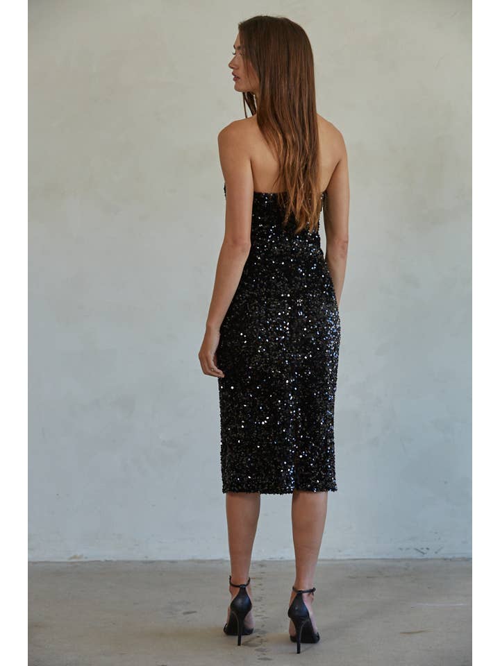 Black Sequin Party Dress