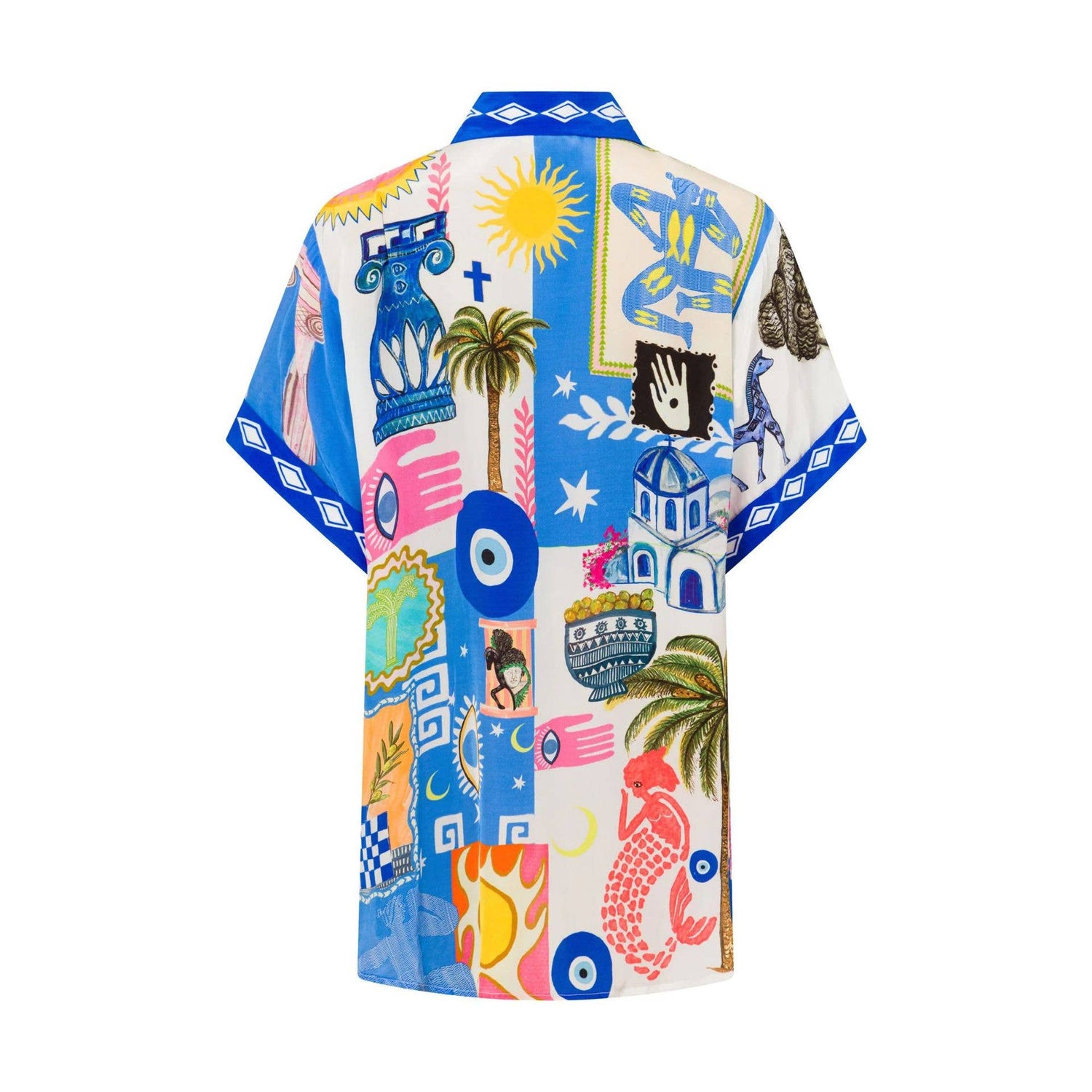 Vacation Retro Civilization Unique Print Shirt Shorts Set