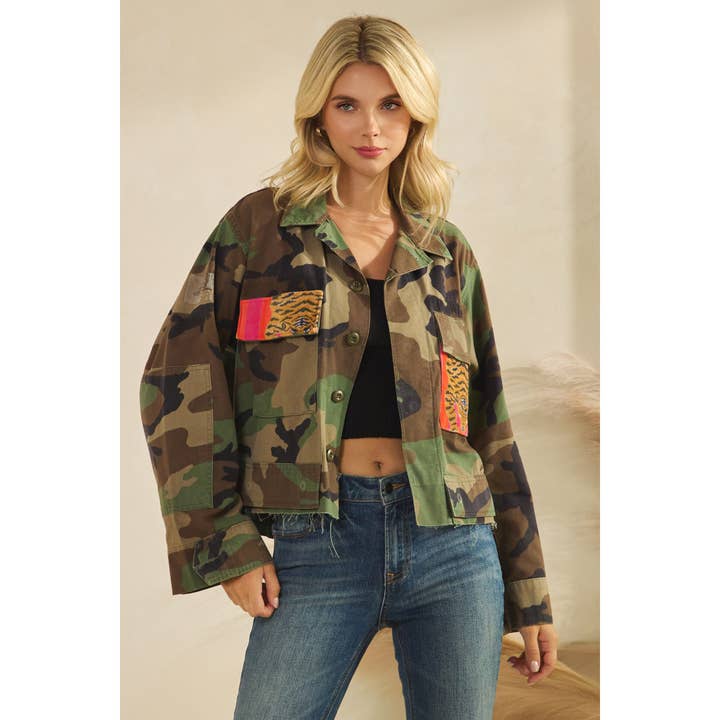 Tiger Camouflage Crop Jacket
