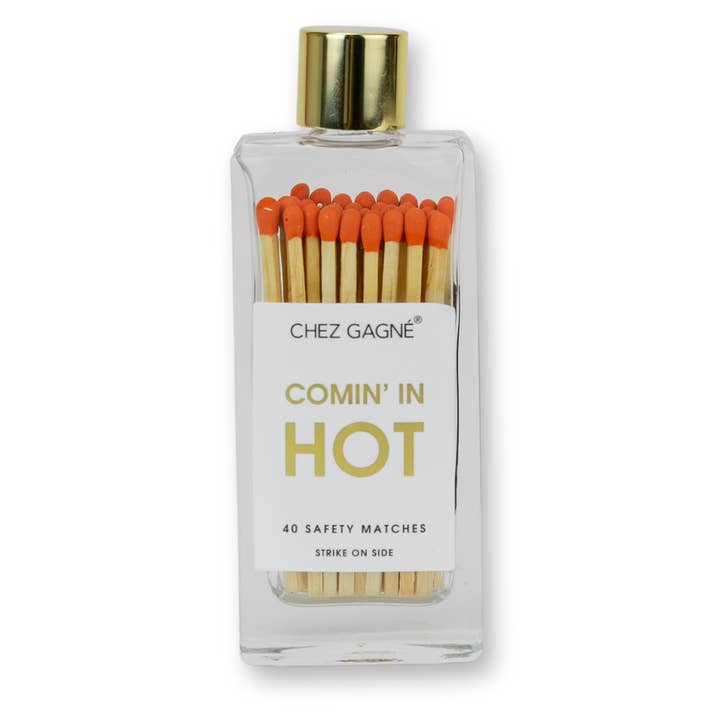 Coming in Hot Matches - Glass Bottle Matchsticks Orange