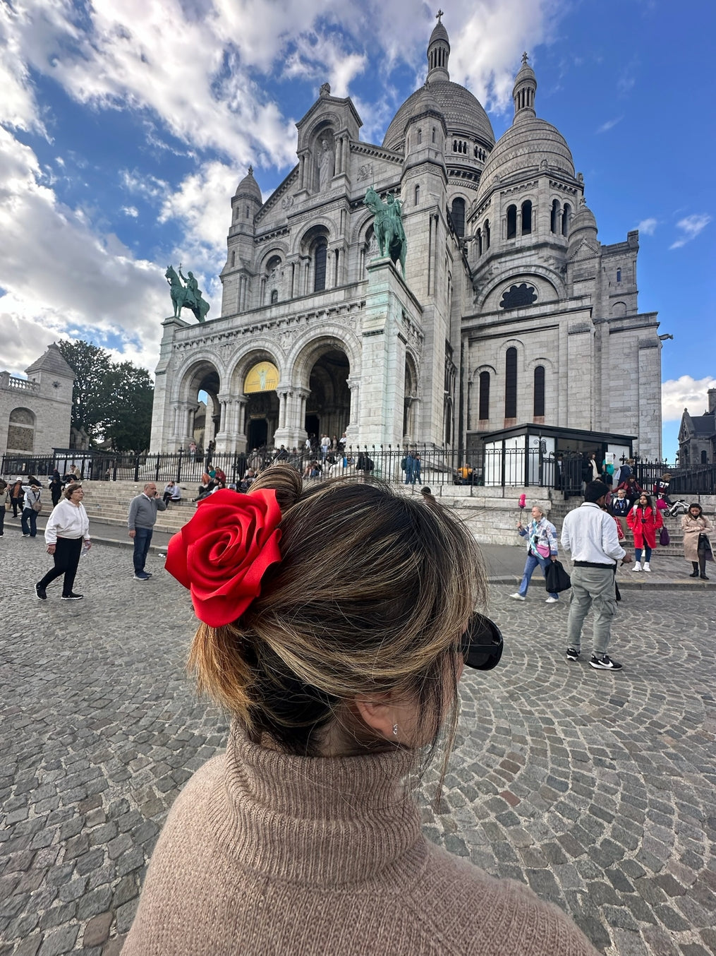 Handmade Satin Rose Claw Clip