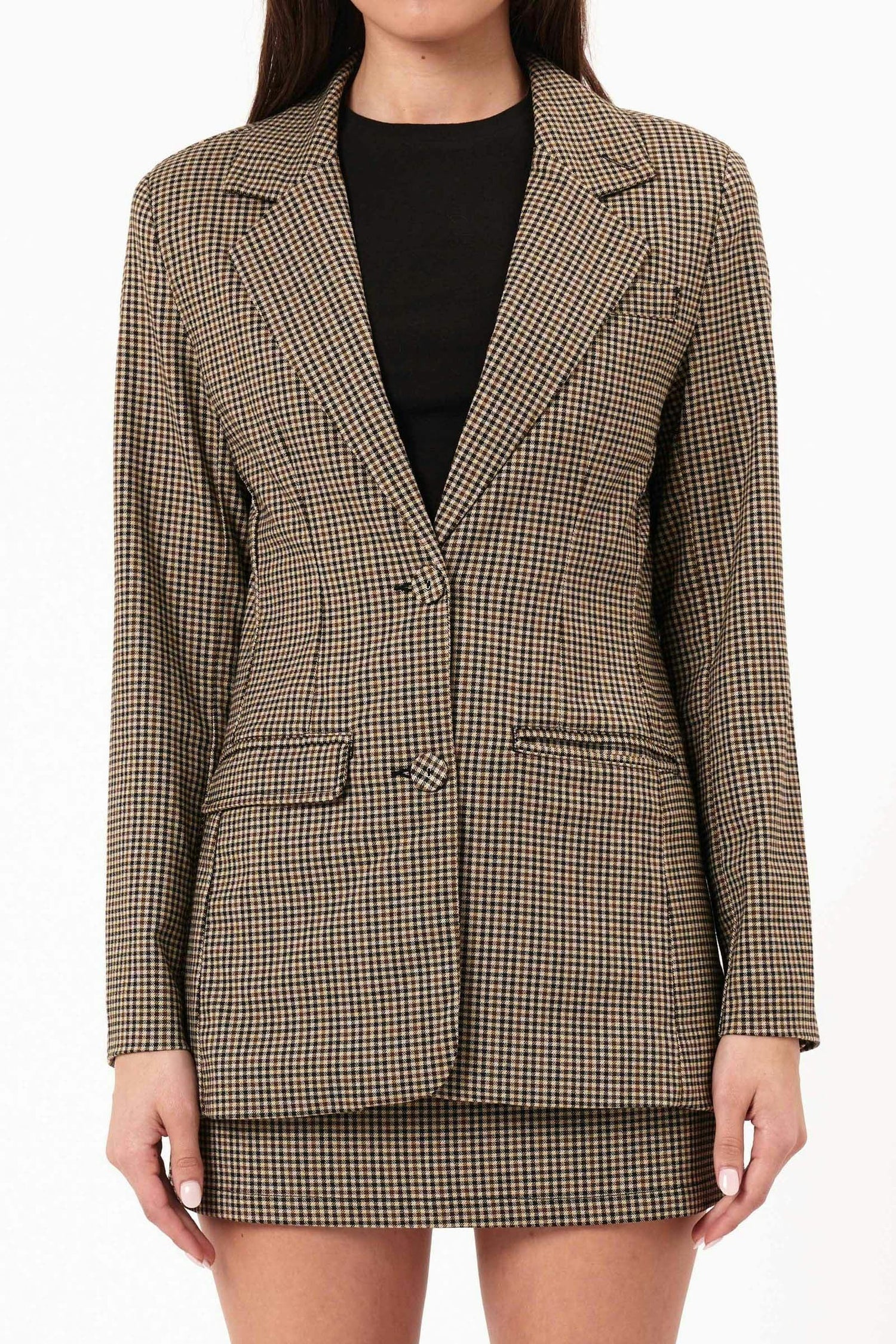 Kaia Blazer - Brown Check