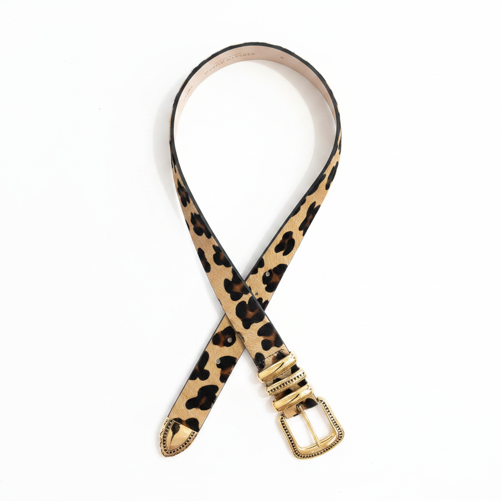 Leopard Belt - White Background