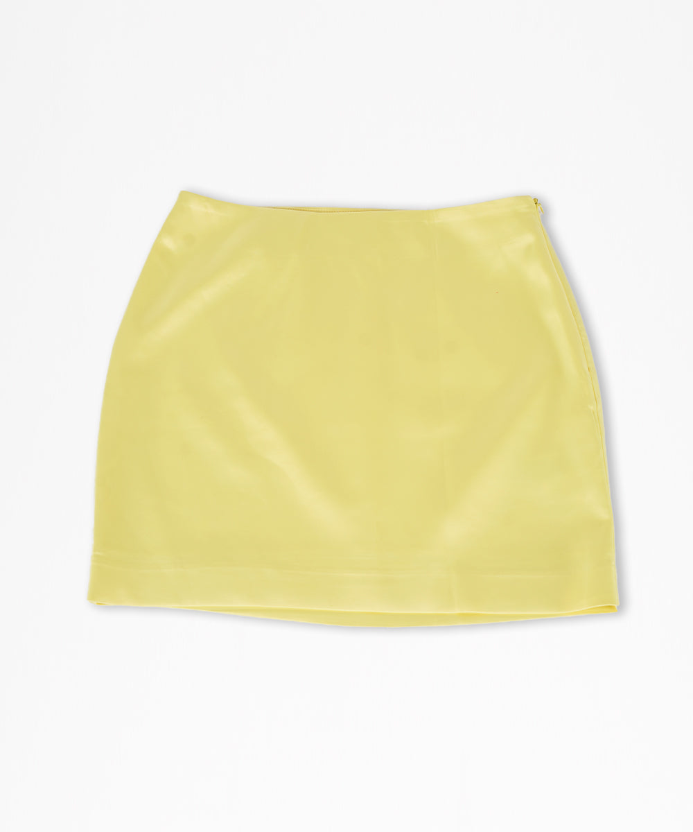 Solid Satin Fit Mini Skirt