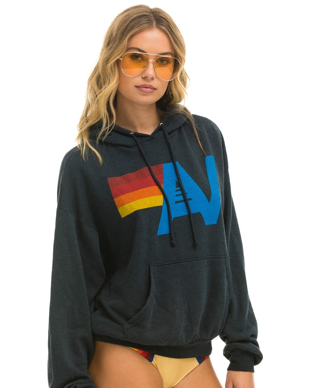 LOGO PULLOVER RELAXED HOODIE - CHARCOAL