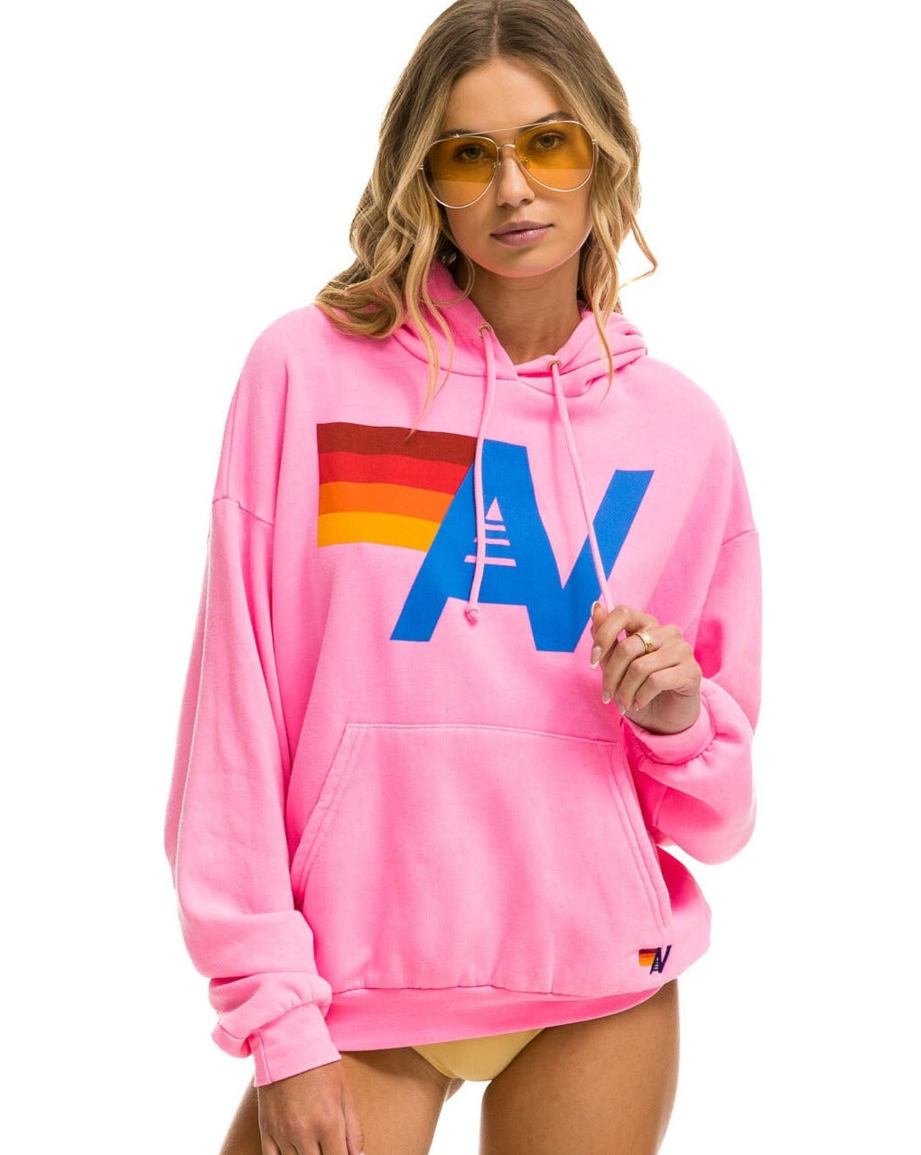LOGO PULLOVER RELAXED HOODIE - NEON PINK