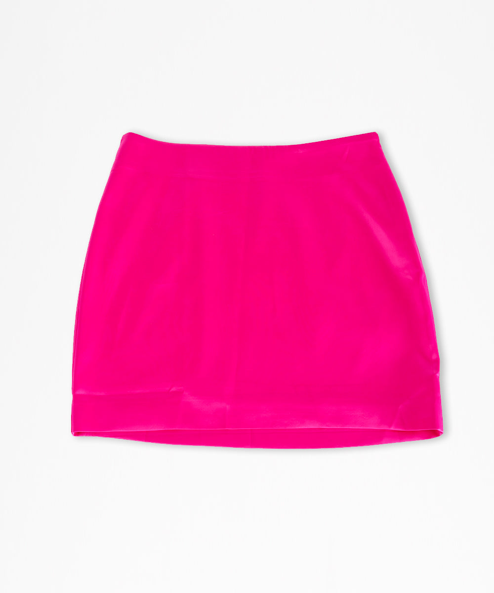 Solid Satin Fit Mini Skirt