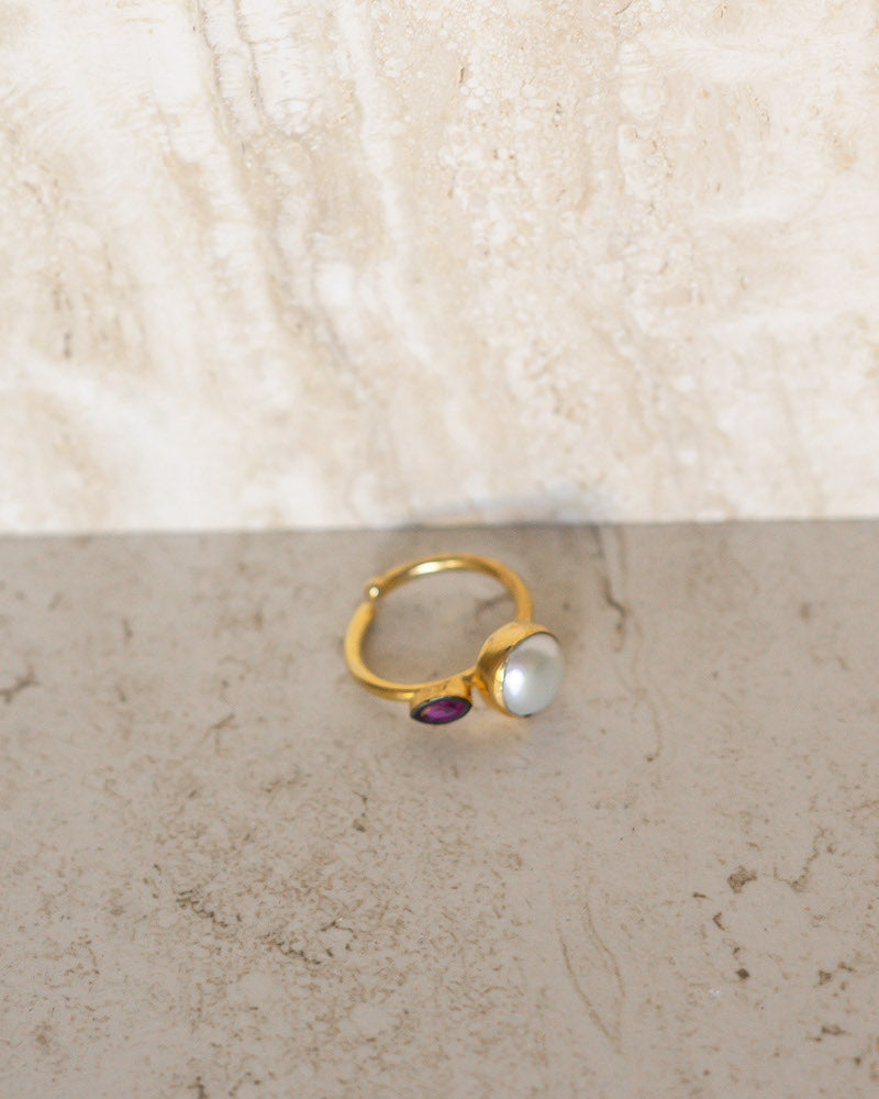 Pearl  Adjustable Ring