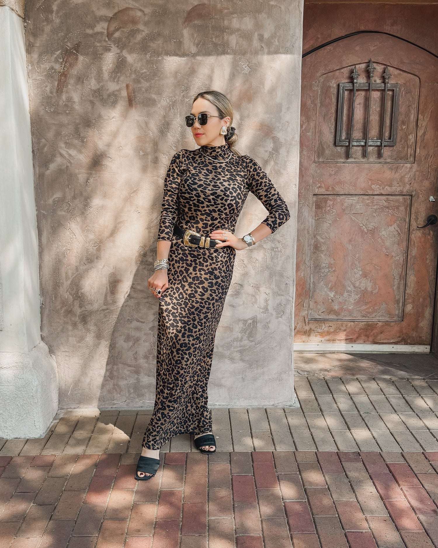 Kelli knitted leopard skirt