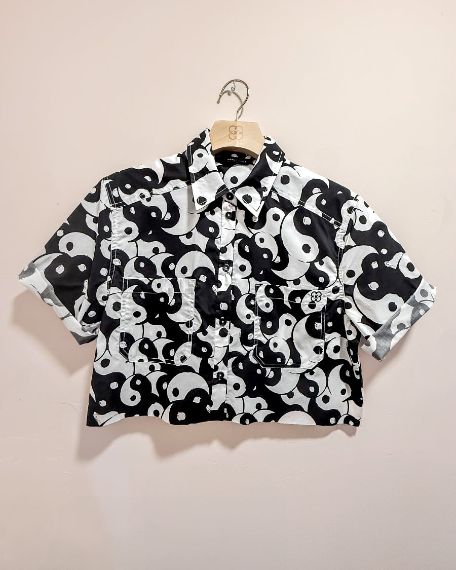 Basic Preslie Poplin Cropped Shirt Yin Yang