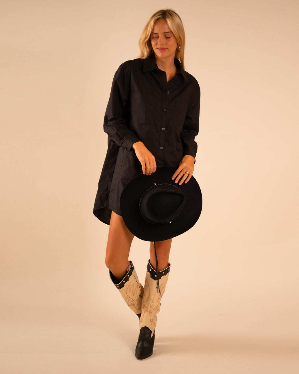 Basic Preslie Poplin Shirt Dress Black 4