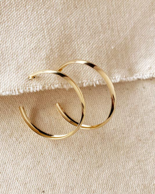 18k Gold Filled 40mm Hollow C-Hoop Earrings