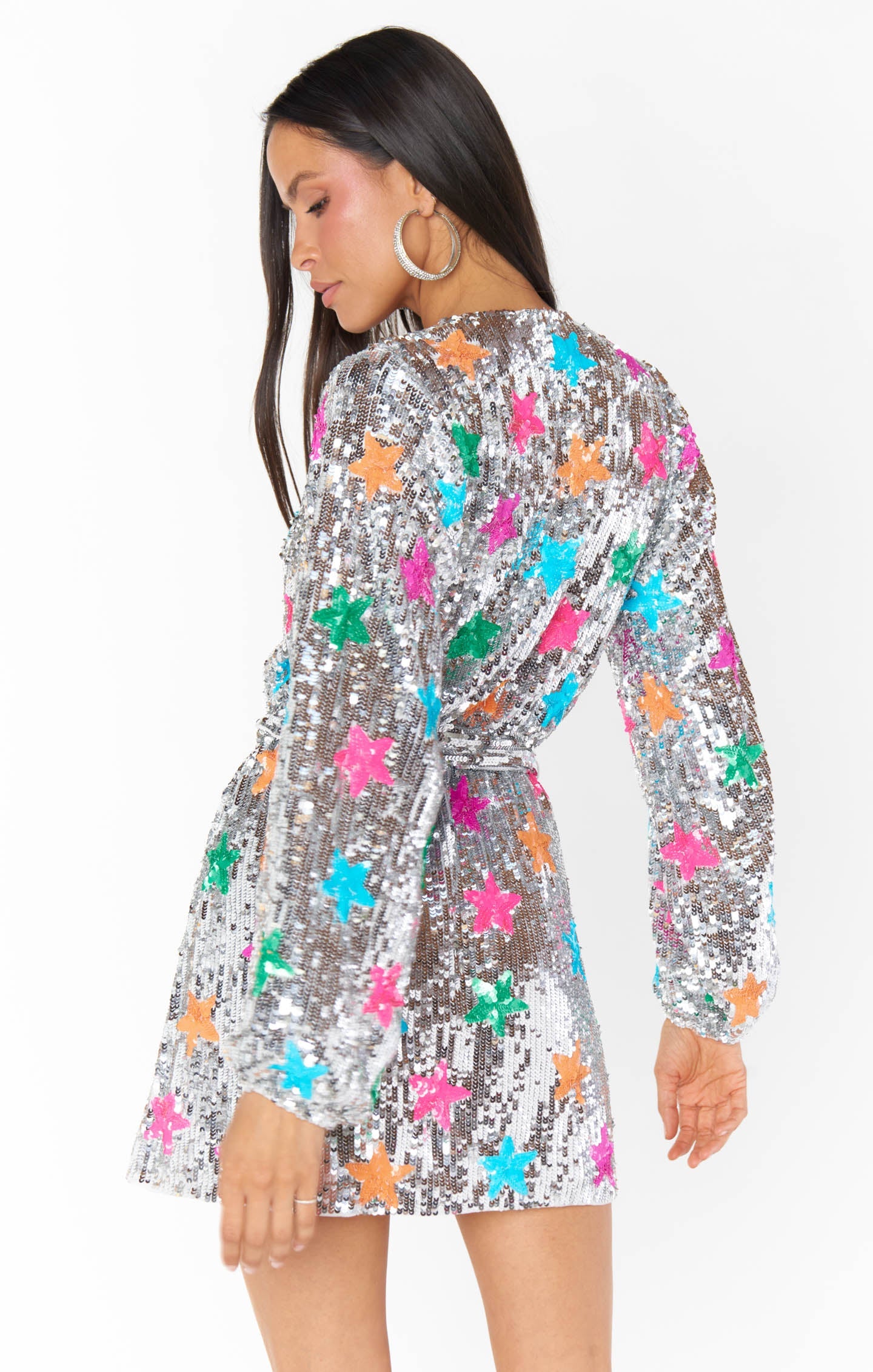 Wear Me Out Dress Rainbow Star Sequins