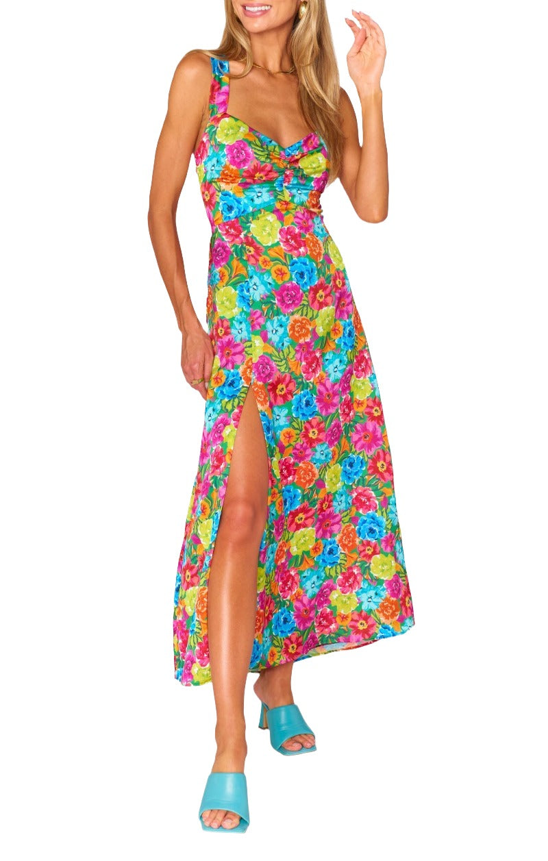 Mina Midi Dress Bright Floral Soiree