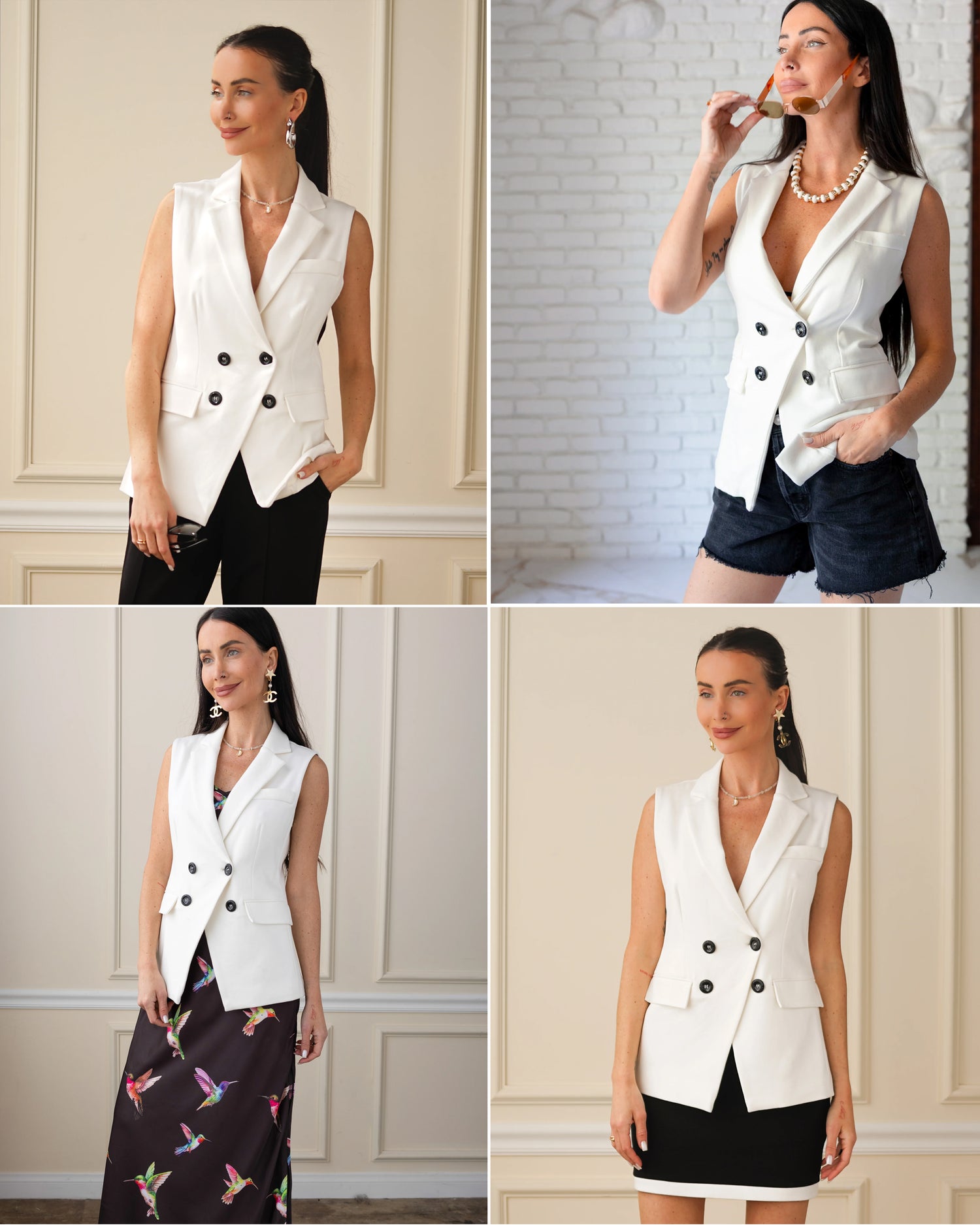 Vanessa Interlock Vest White
