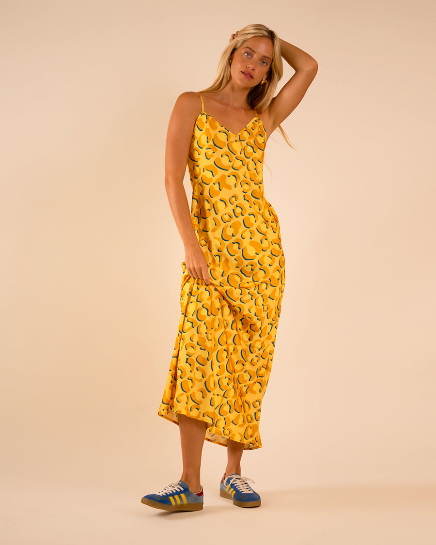 leopard slip midi dress Loren Silk Slip Dress LEOPARD PRINT / SMALL
