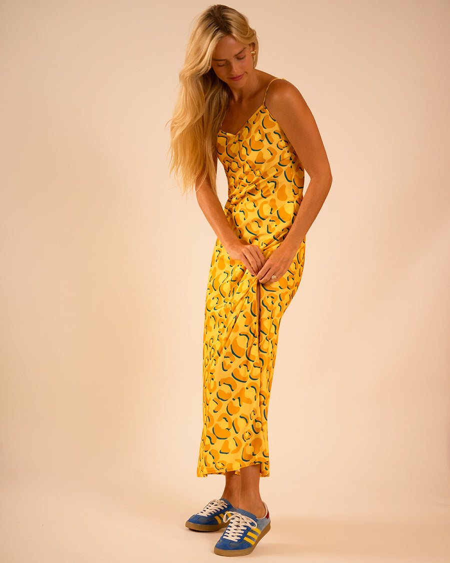 Lennon Zipslip™️ Dress Canary Shaded Leopard